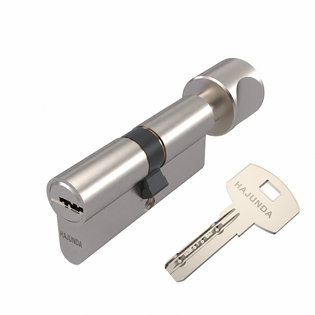 HAJUNDA Euro-Profile Thumb-Turn Cylinder - Brushed Nickel (C-004)