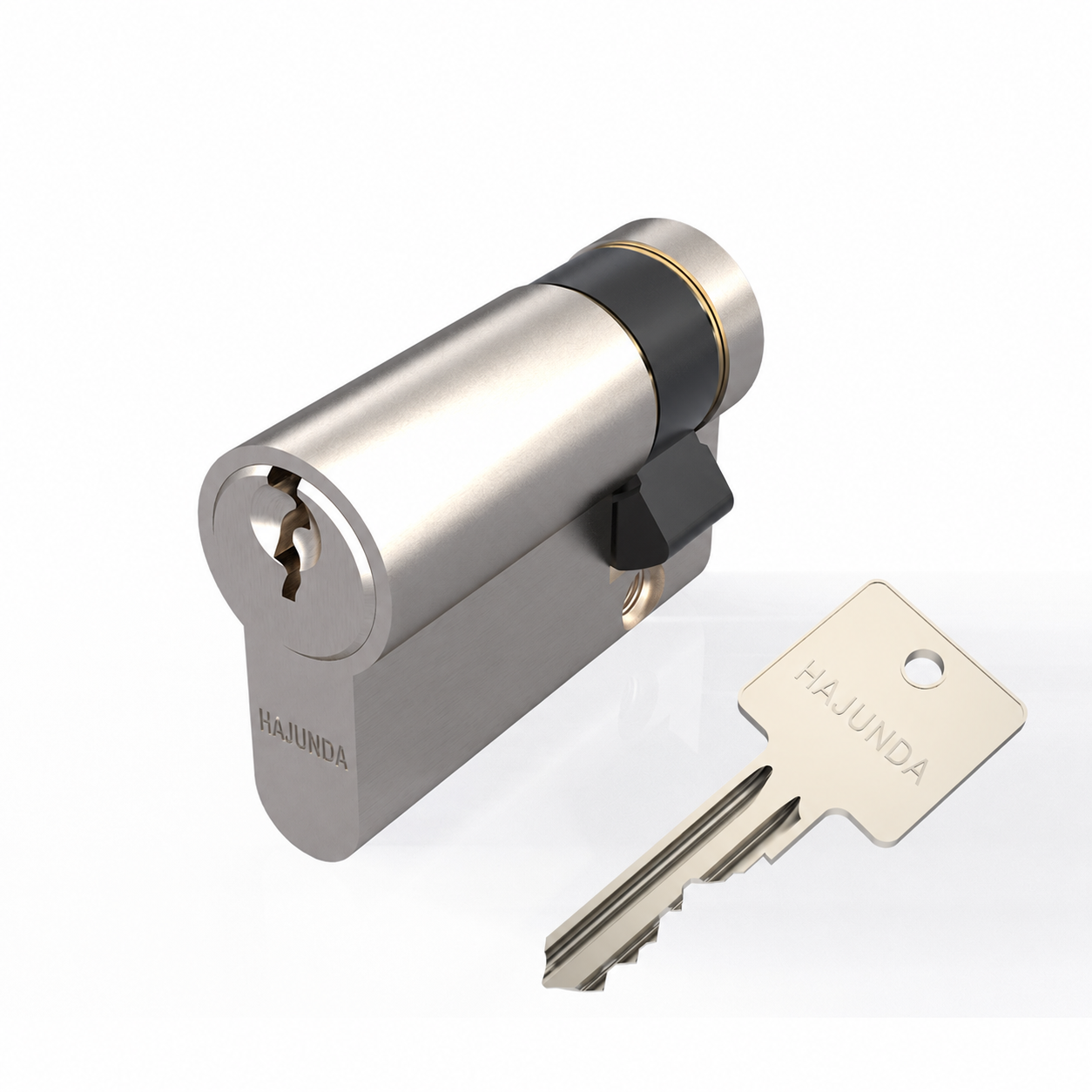HAJUNDA Euro-Profile Half Cylinder - Brushed Nickel (C-015)