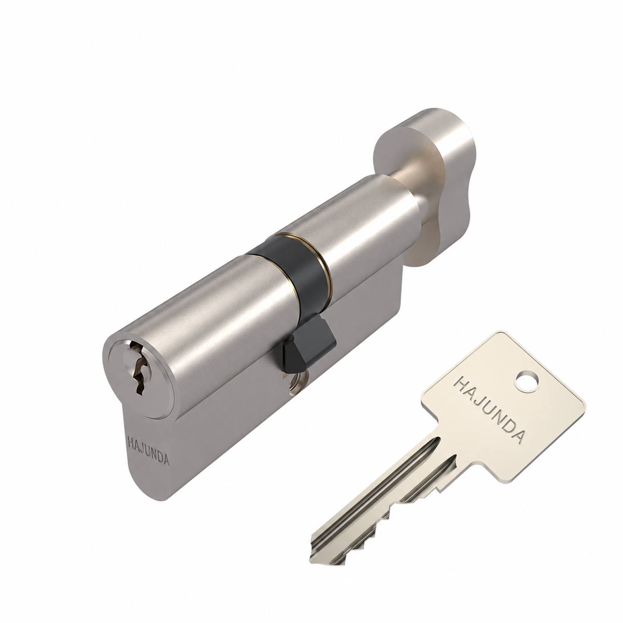 HAJUNDA Euro-Profile Thumb-Turn Cylinder - Brushed Nickel (C-021)